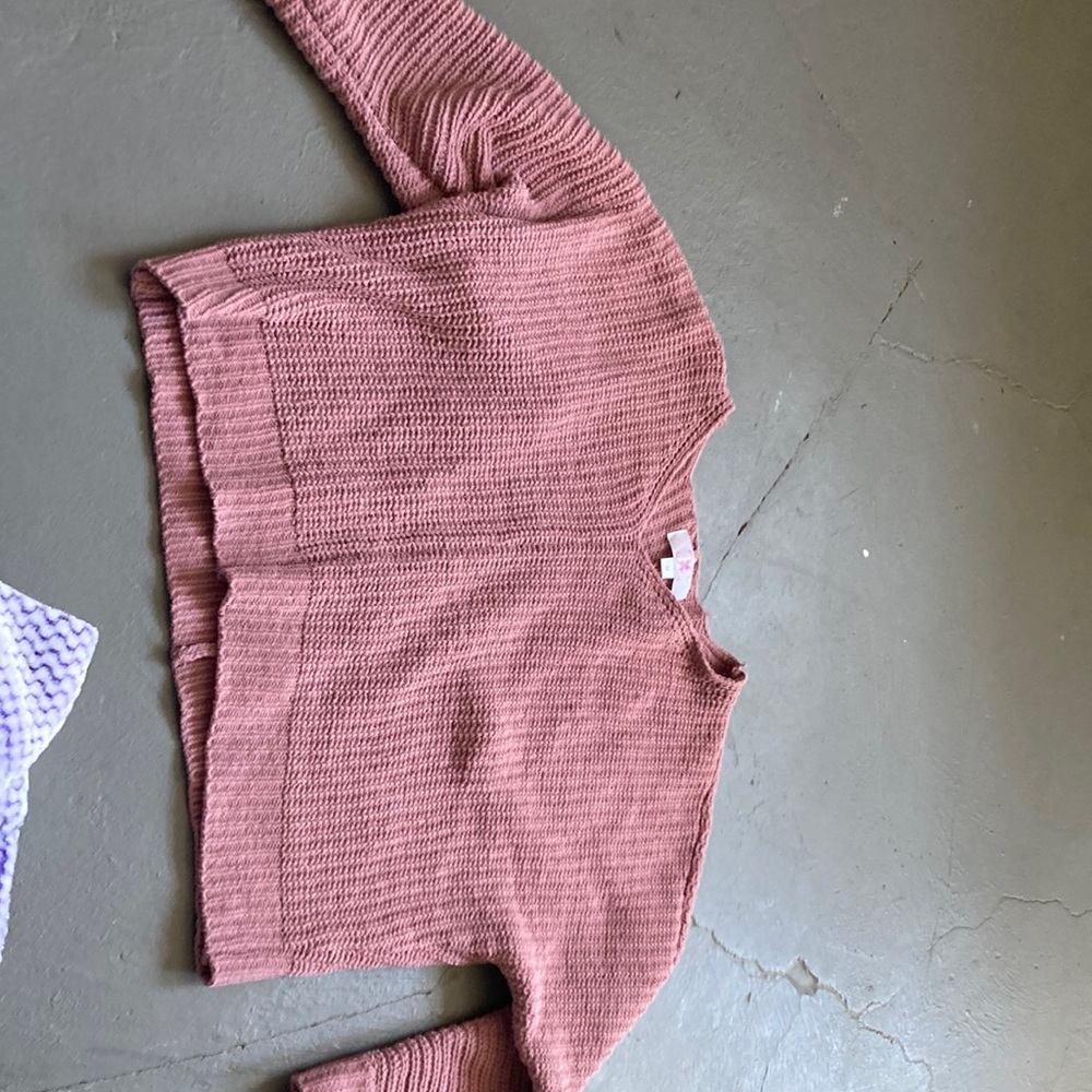 Cozy magenta girls knitted sweater